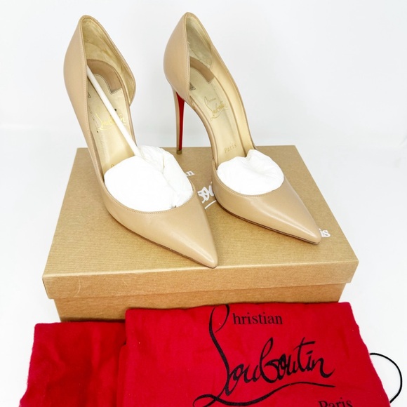 Christian Louboutin Iriza 100 mm Nappa Nude Size 38.5B - Picture 2 of 15